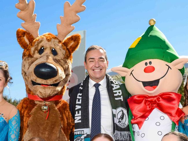 ADELAIDE, AUSTRALIA - NewsWire Photos AUGUST 27, 2021: Premier Steven Marshall  and friends at the announcement of the 2021 National Pharmacies Christmas Pageant.  Picture: NCA NewsWire / Brenton Edwards