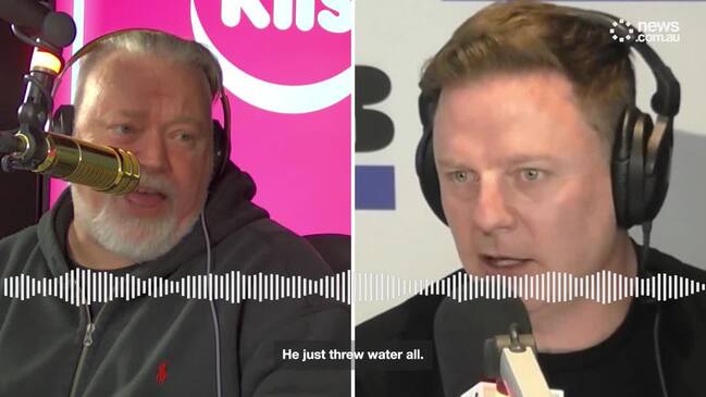 Kyle Sandilands throws drink at Ben Fordham