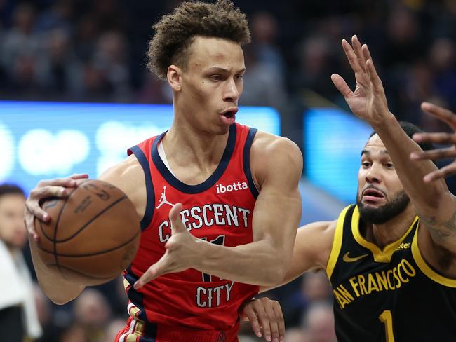 Australian guard Dyson Daniels playing for the New Orleans Pelicans in the NBA this season. (Photo by Ezra Shaw/Getty Images)