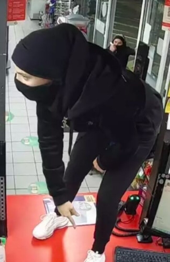 CCTV image of Anne-Marie Gallacher during an armed robbery. Picture: NSW Police