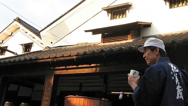 A view of the Hakusen Shuzo sake brewery in Japan.