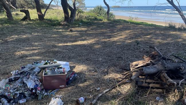 Damage to the dunes of Woolgoolga Back Beach and Hearnes Lake Beach in Coffs Coast Regional Park has authorities outraged after two recent beach parties. Picture: Coffs Coast Regional Park Trust Board