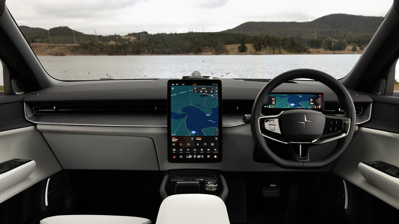 All Polestar 3 models come with a 14.5 inch touchscreen with Google integration. Picture: Supplied