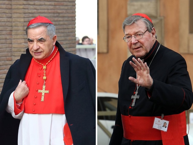 Disgraced cardinal Angelo Becciu and Cardinal George Pell