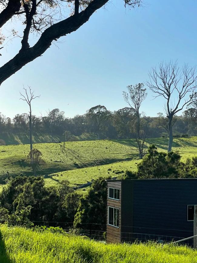 The tiny home is located on a friend's property in the Bega Valley. Picture: Facebook/Manu Bohn