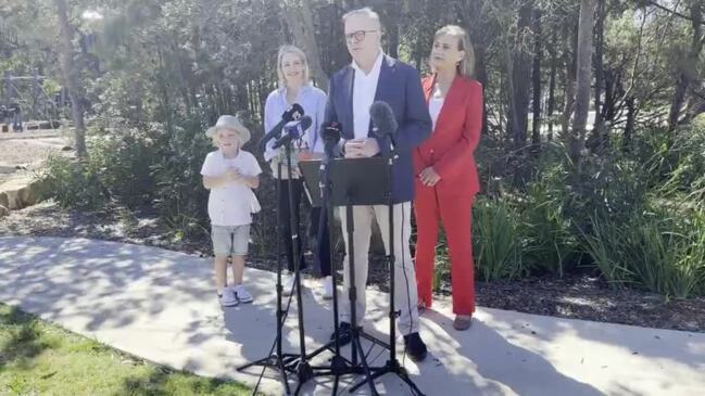 Prime Minster Anthony Albanese talks about extended parental leave and super for Mums on April 10, 2024. Video: Savannah Pocock