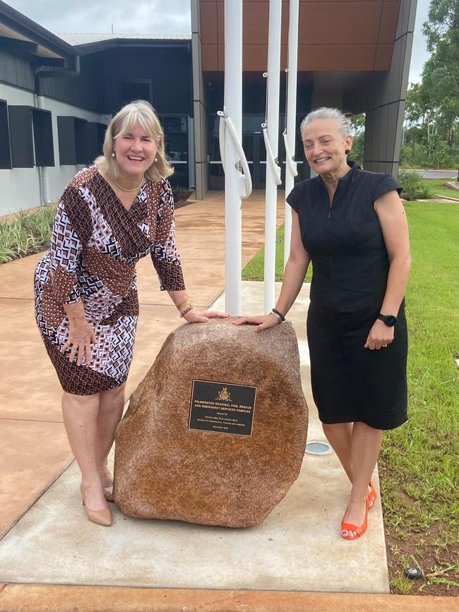 Infrastructure Minister Eva Lawler and Fire and Emergency Services Minister Kate Worden at the new emergency complex at Howard Springs