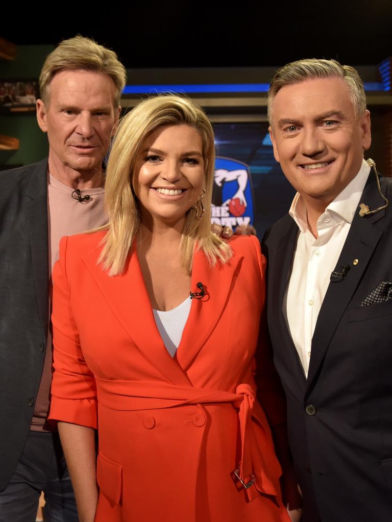 The show was beyond saving. Sam Newman, Rebecca Maddern and Eddie McGuire.