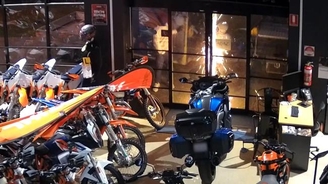 Police are searching for a group of men who stole three motorbikes from a Biggera Waters business. Picture: Queensland Police Service