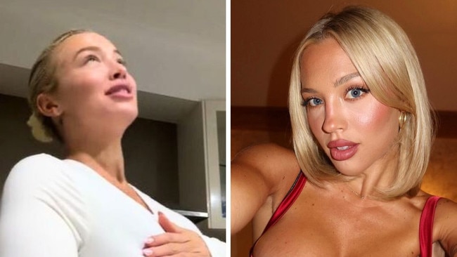 Tammy Hembrow has sparked backlash for her fake pregnancy announcement. Picture: TikTok/@tammyhembrow