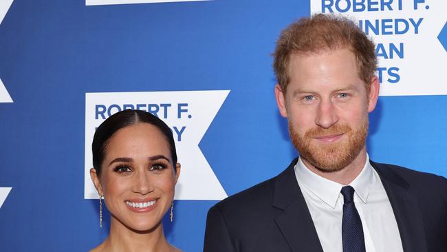 The Sussexes are “frazzled, fraught and lacking romance,” according to one outlet. Picture: Mike Coppola/Getty