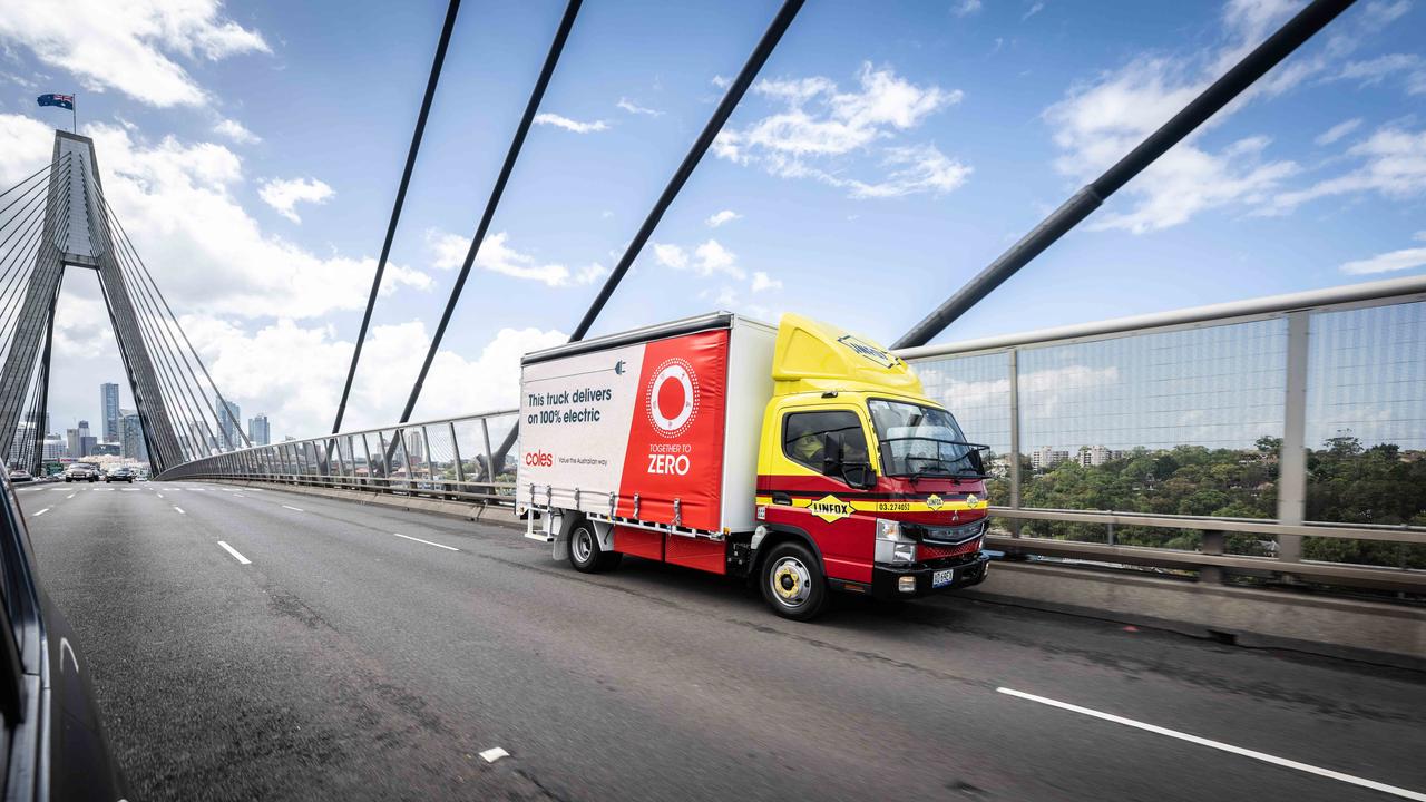 Coles’ first electric truck will supply stores in NSW. Picture: Supplied