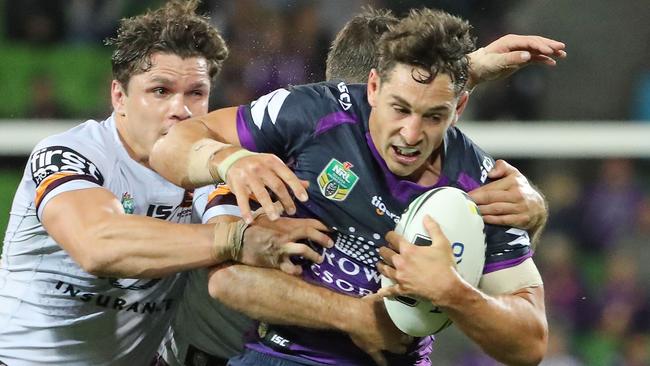 Billy Slater and the Storm will host the Broncos in an NRL preliminary final.