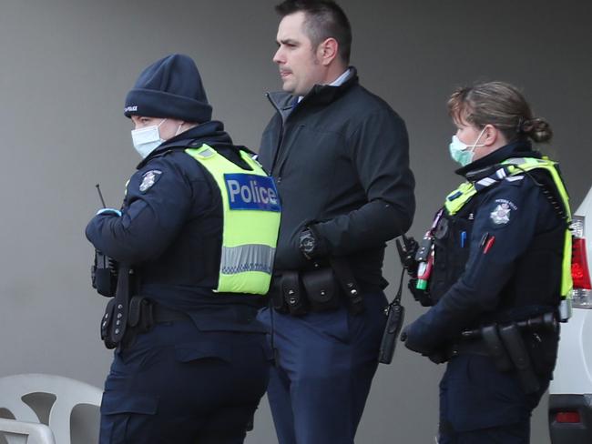 Police at a house in Caroline Springs investigating a fatal stabbing which started in a fight nearby. Tuesday, December 22, 2020. Picture: David Crosling