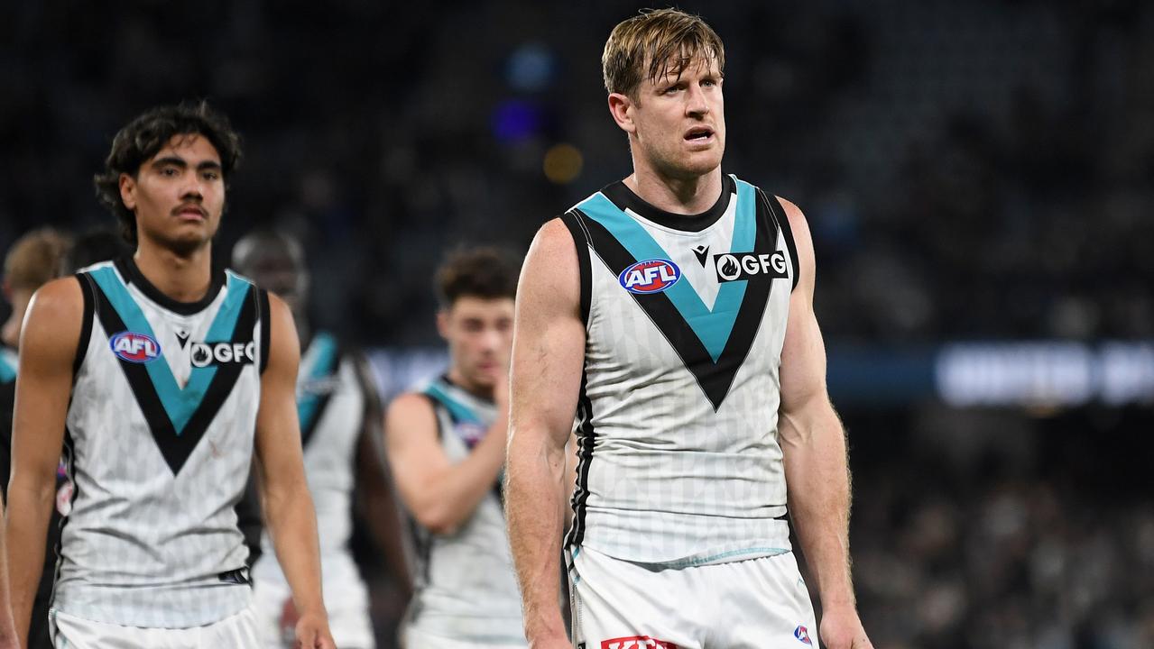 Power captain Tom Jonas after their winning streak was ended. Picture: Getty Images