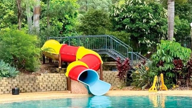 The popular slide at Cleveland Aquatic Centre was removed in May last year but eight months later it has not been replaced. Picture: Contributed