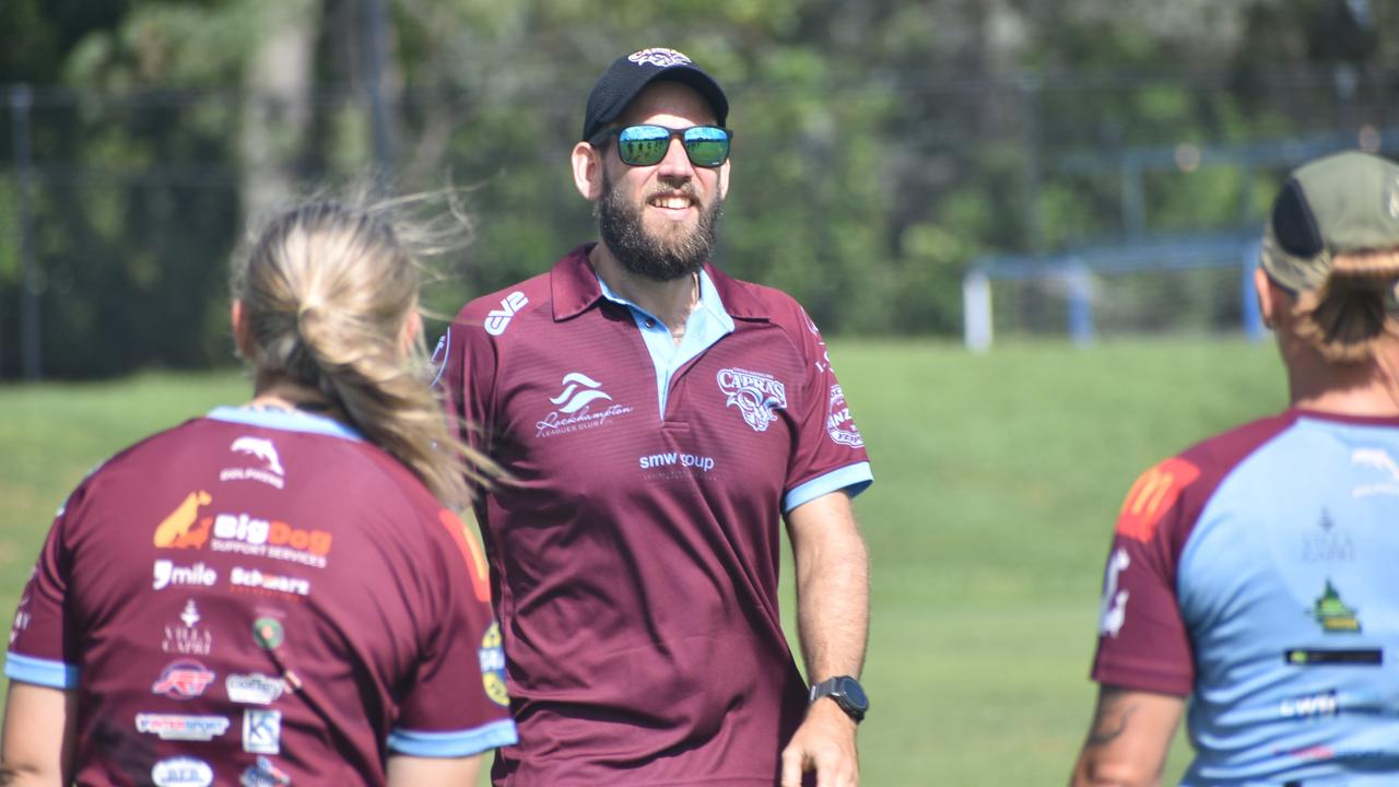 Players at the CQ Capras' open training trial for the 2025 BMD Premiership season at Emmaus College, Rockhampton, on February 22, 2025.