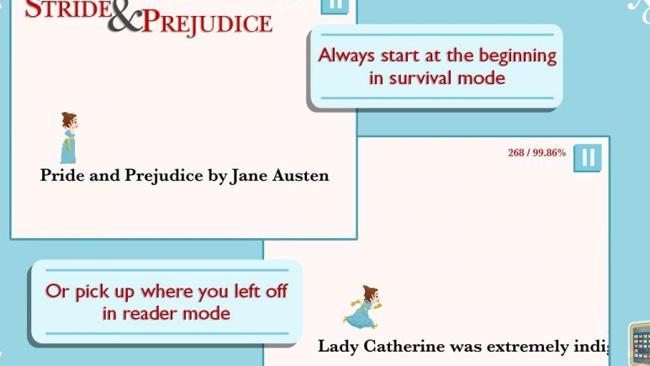 A screenshot of Stride and Prejudice. 