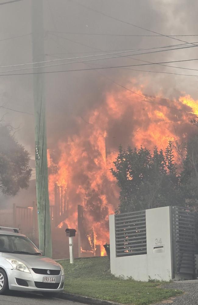 The fire tore through multiple homes on Saturday. Picture: Alexandra Cuneo