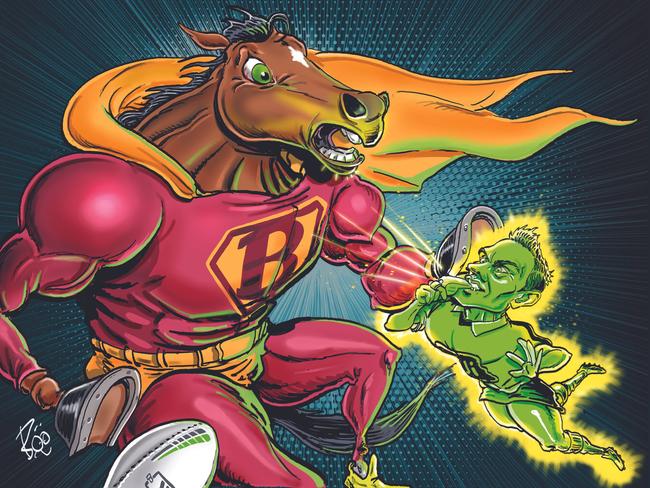 Is Adam Gee really kryptonite for the Broncos? Art: Boo Bailey