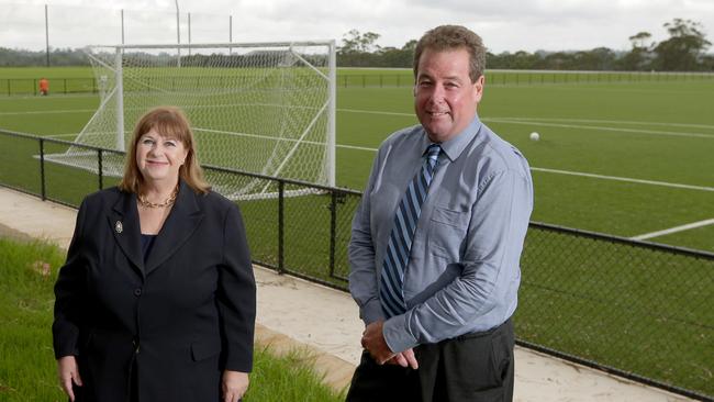 Councillor Jennifer Anderson and general manager John McKee pictured at Turramurra in 2017.