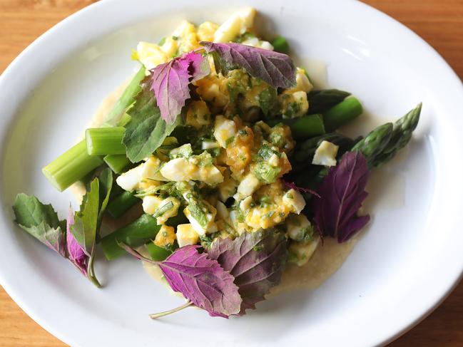 Newry farm asparagus with tropea onion, chopped egg and watercress. Picture: NIKKI DAVIS-JONES