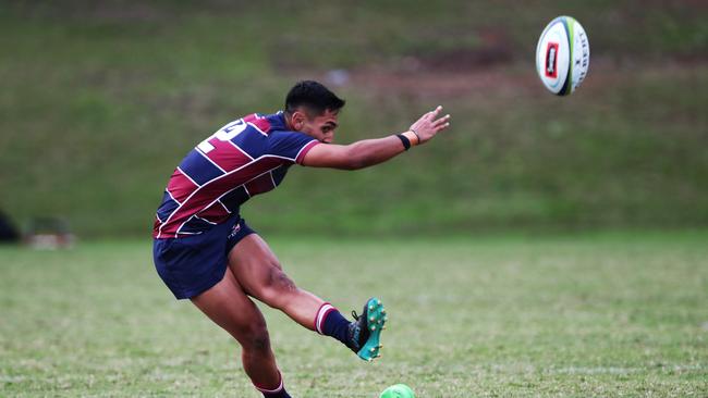 Syris Schmidt of TSS in action against Toowoomba Grammar during their GPS Rugby Union match at Southport on the Gold Coast. Photograph: Jason O'Brien