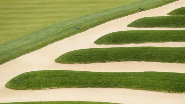 The infamous church pew bunkers are Oakmont’s most infamous hazard.