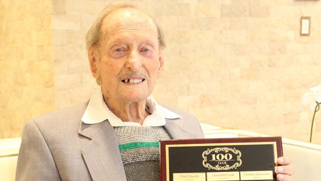 Gordon Jamieson was inducted into the Carinity 100 Club for centenarians when he turned 100 in 2021