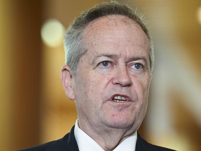 CANBERRA, Australia - NewsWire Photos - August 21, 2024: NDIS and Government Services Minister Bill Shorten holds a press conference at Parliament House in Canberra: NewsWire / Martin Ollman