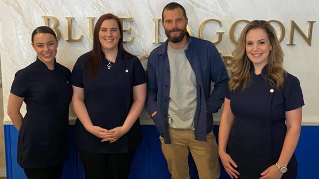 Jamie Dornan at Adelaide's Blue Lagoon Float and Spa this week. Picture: Supplied by Blue Lagoon Float and Spa.