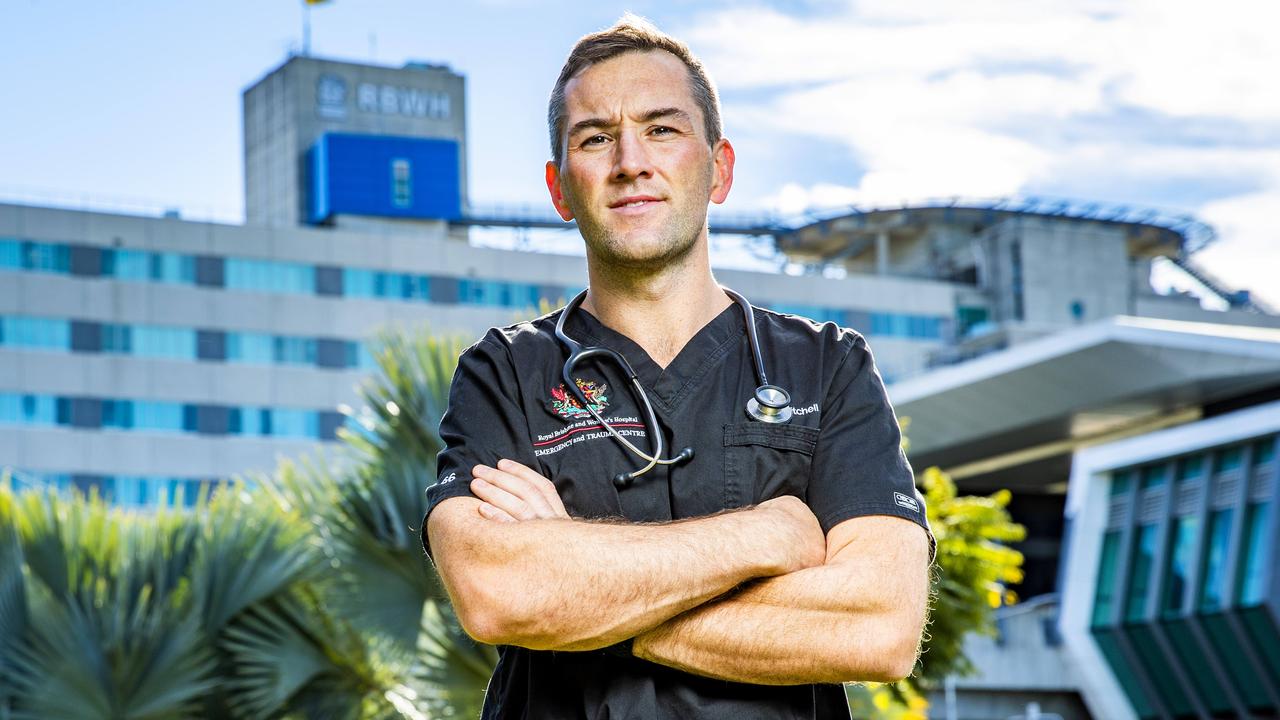 Clinical Researcher Dr Gary Mitchell outside Royal Brisbane Women's Hospital. Picture: Richard Walker/ File