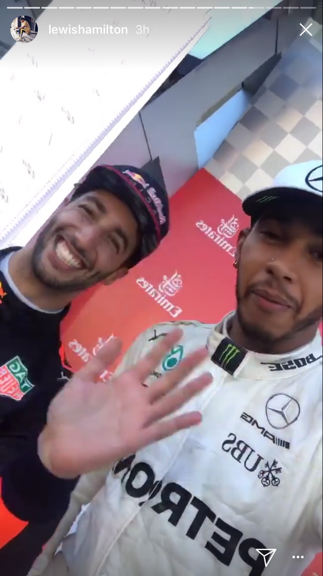 Australian F1 driver Daniel Ricciardo has nicked rival Lewis Hamilton's phone to play a hilarious prank.