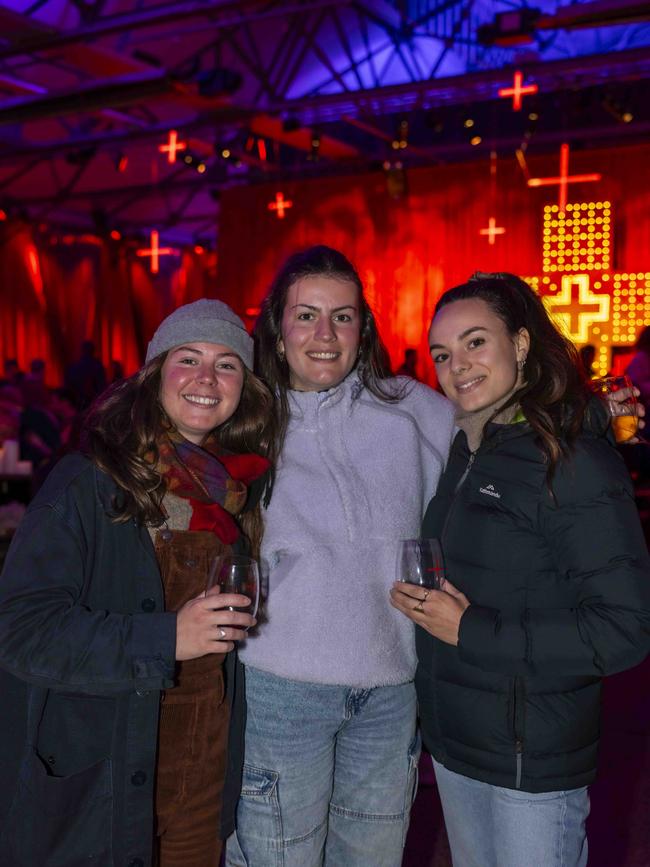 Marine Bahier, Chlo Lafarguette and Bargeaux at Winter Feast 2025 in Hobart. Picture: Caroline Tan
