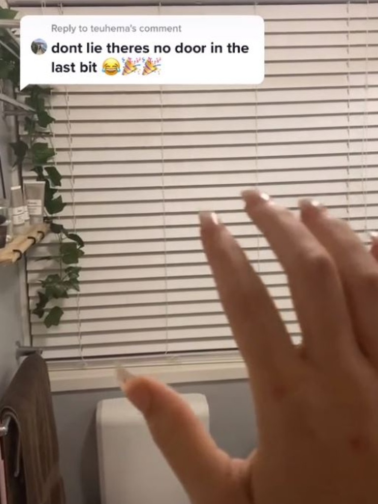 So she shot another video, tapping on the glass, to prove it. Picture: TikTok/cleanswithbeth