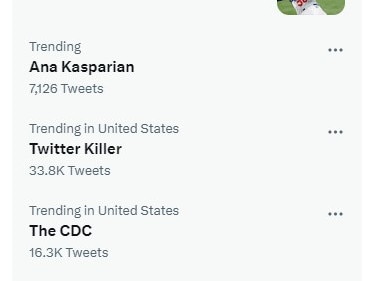 Twitter Killer was trending in the US on Twitter, as was Threads.