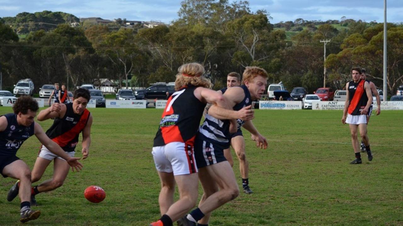 Action from the Noarlunga v Morphett Vale SFL match (July 27) Picture: Supplied, Noarlunga Football Club