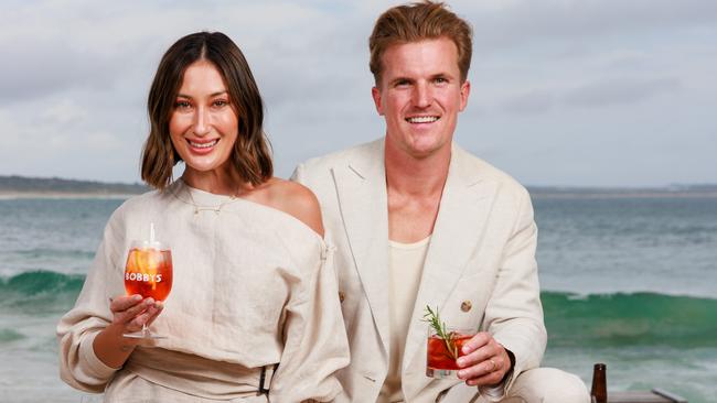 Adam and Kylie Micola, at their new seafood restaurant Bobby's at Cronulla. Picture: Justin Lloyd.