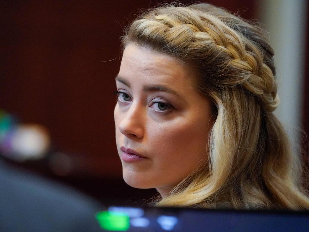 Amber Heard seen atclosing arguments in the Depp v. Heard trial. Picture: Steve Helber / AFP.