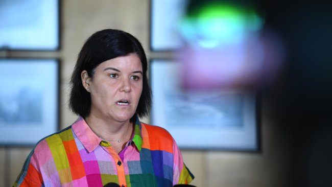 Health Minister Natasha Fyles announced the tightened restriction on Saturday as an additional 828 COVID-19 cases were recorded in the Top End. Picture: Amanda Parkinson