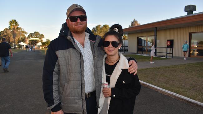 Ivan and Lily at the Roma Rugby Races at Bassett Park on Saturday June 24, 2023. Picture: Chloe Cufflin.