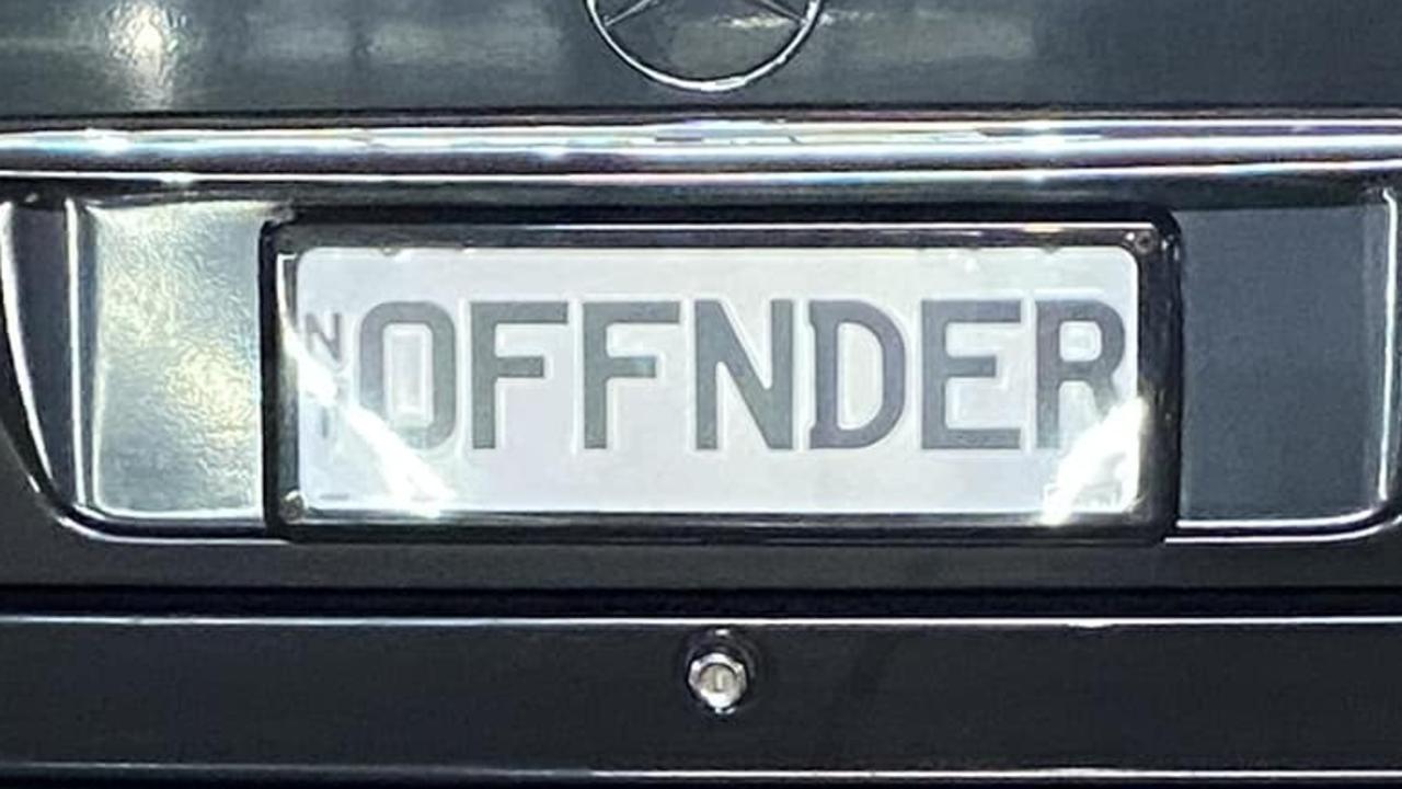 NT funny number plate, OFFNDER. Picture: Facebook / Lilly Jess Abbott