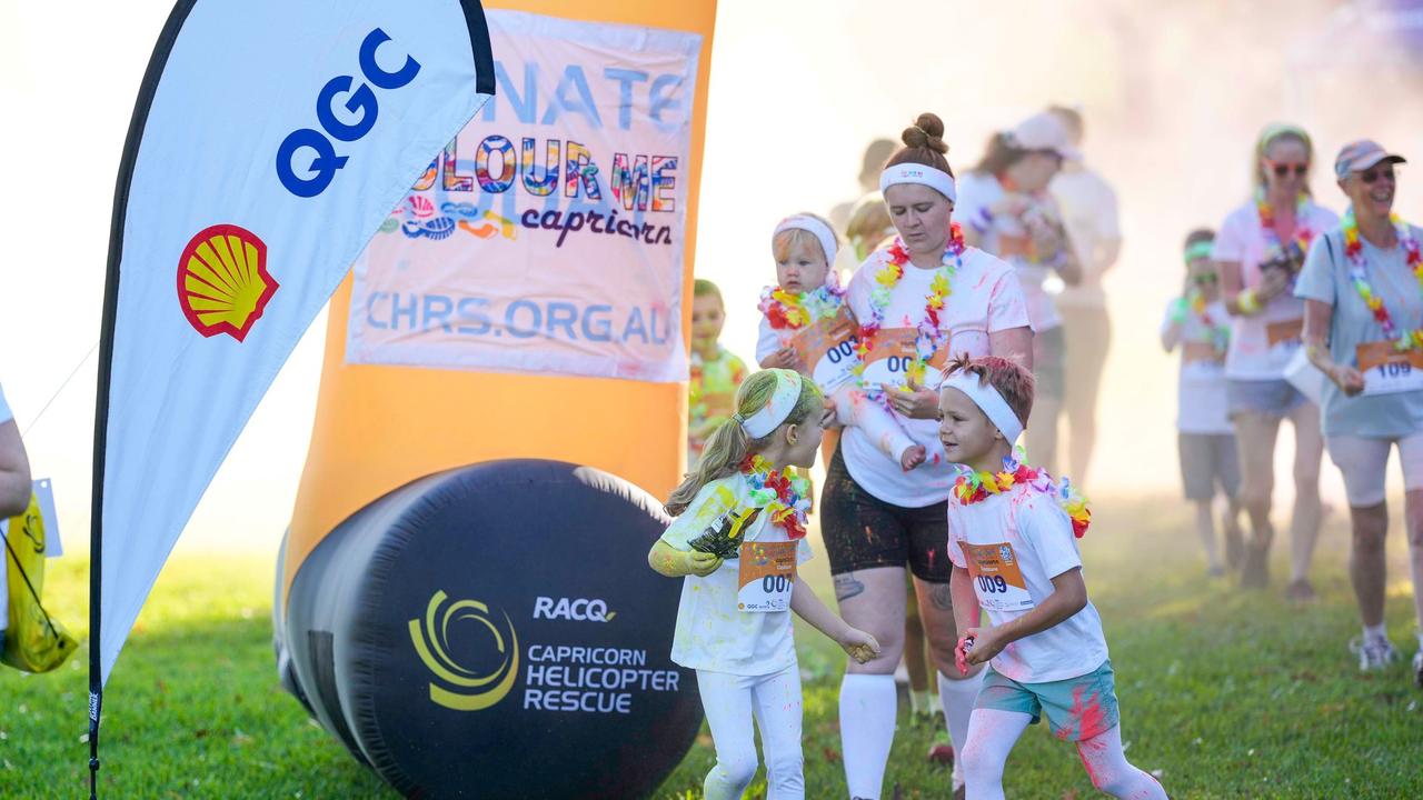 Fun from the 2023 Gladstone Colour Me Capricorn fun run for the RACQ CapRescue. Photos: Cherryandjun Photography