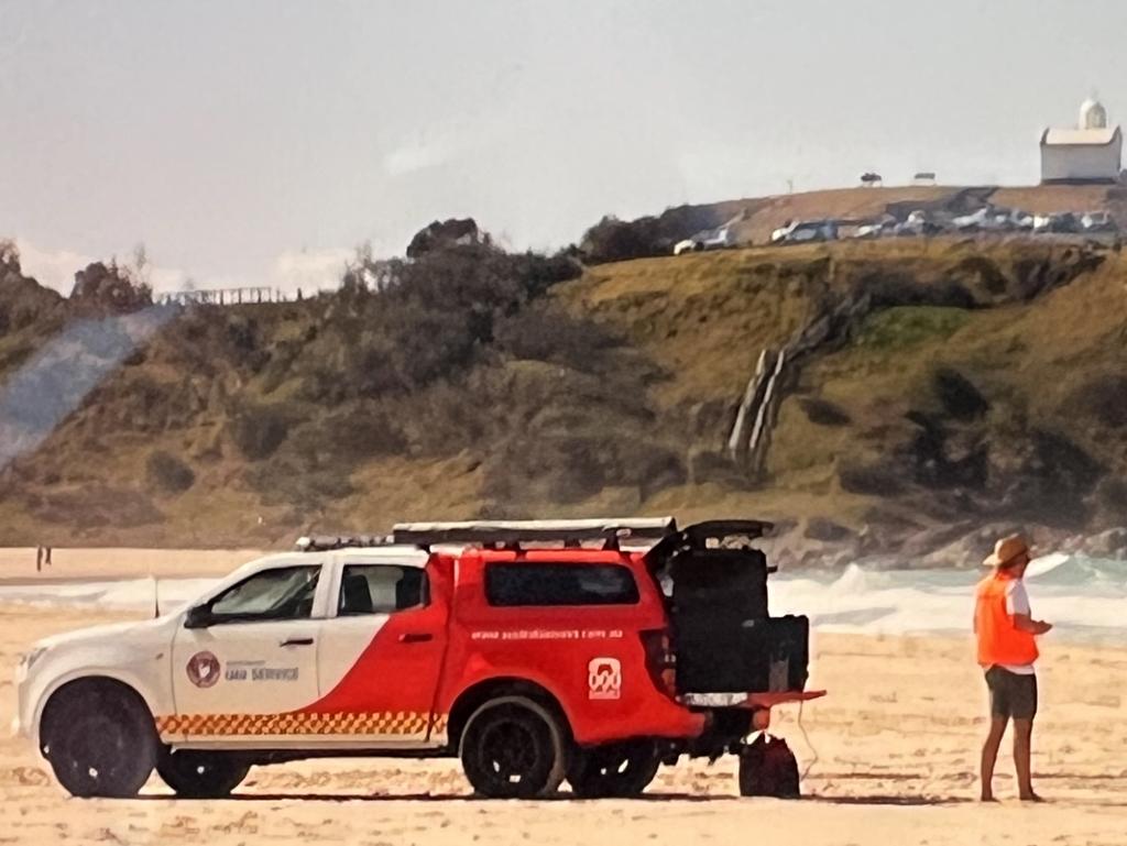 Emergency services raced to the beach after reports of the attack came through. Picture: Lindsay Moller