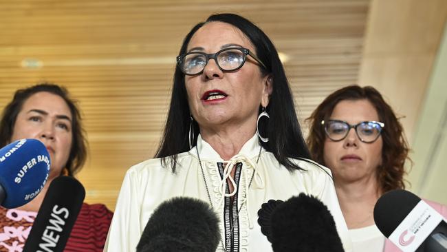 Indigenous Australians Linda Burney at a press conference at Parliament House in Canberra. Picture: NCA NewsWire/Martin Ollman