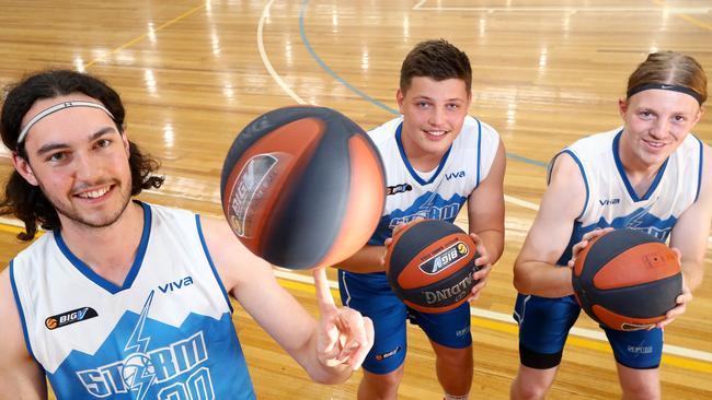 Bellarine Storm junior players Rohan Jarvie, Jarvis Gleeson and Nathan Gronbeck. Picture: Glenn Ferguson