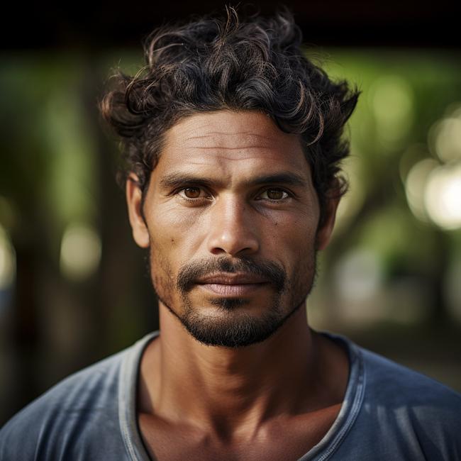 An AI image of a "typical man from Palm Island"