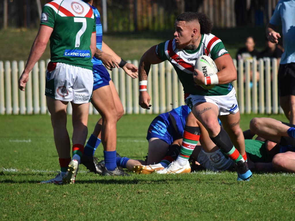 Tallis Angianga charges at the line. Picture: Sean Teuma/NewsLocal