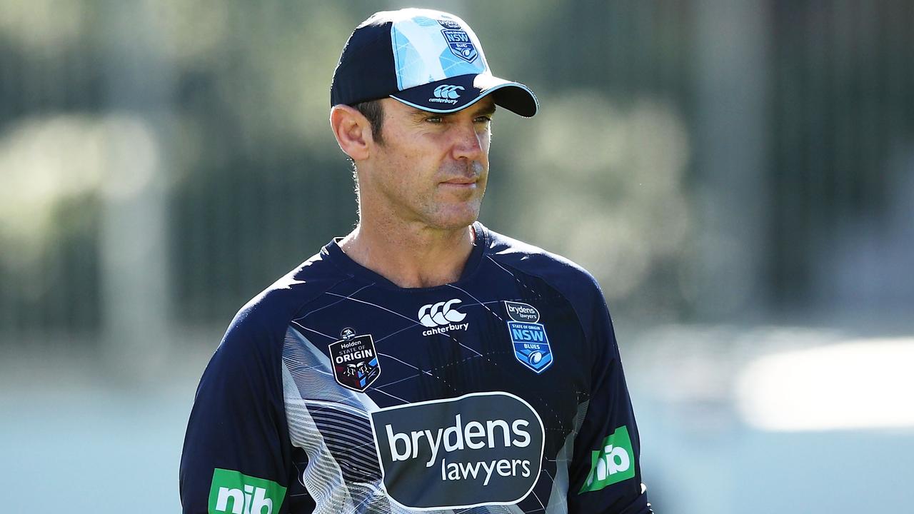 Blues coach Brad Fittler looks on during training. (Photo by Matt King/Getty Images)