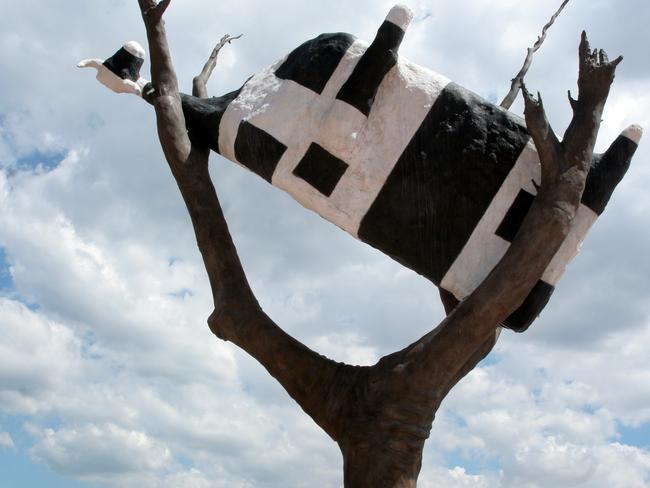 John Kelly's Cow up a Tree sculpture at Docklands.